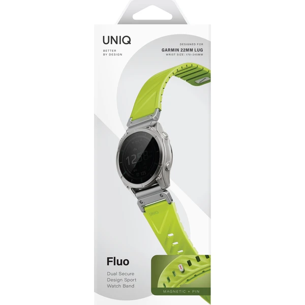 UNIQ Fluo Magnetický remienok pre Garmin (Quick Release/QuickFit 22 mm) Dark Lime - Remienky - Obrázok 44f0f1301ca545629bcfeeb120ee2fbf