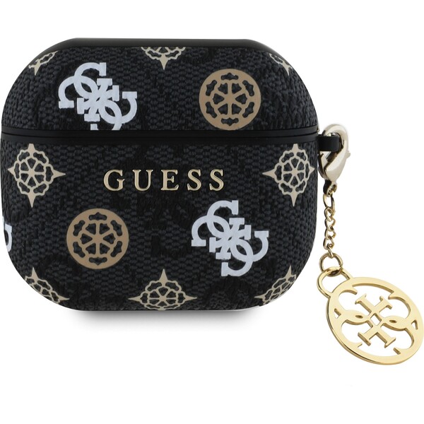 Guess PU 4G Peony Charm puzdro pre AirPods 3 čierne