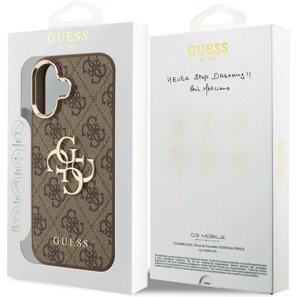 Guess PU Leather 4G Metal Logo Gold Frame MagSafe kryt iPhone 17 hnedý - Puzdra - Obrázok 451a971c7cdb469594ce0186f2102204