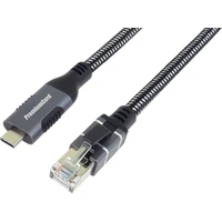 PremiumCord USB-C/RJ45 Cat6 sieťový kábel 3m čierny/biely - Káble a redukcie