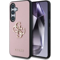 Guess PU Grained 4G Metal Logo kryt Samsung Galaxy S25 ružový - Puzdra