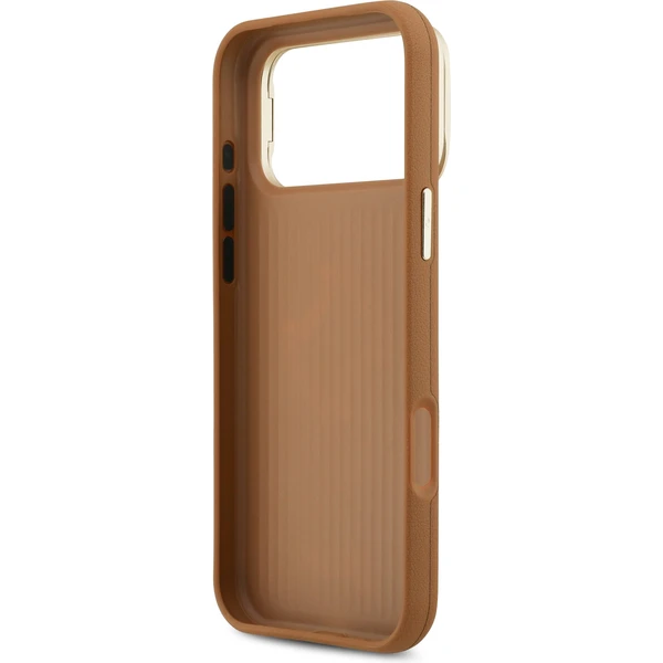 Guess PU Grained 4G Logo Stand Camera Frame kryt iPhone 17 Pro Max hnedý - Puzdra - Obrázok 453e8da438c9488589f7c62668e97ad2