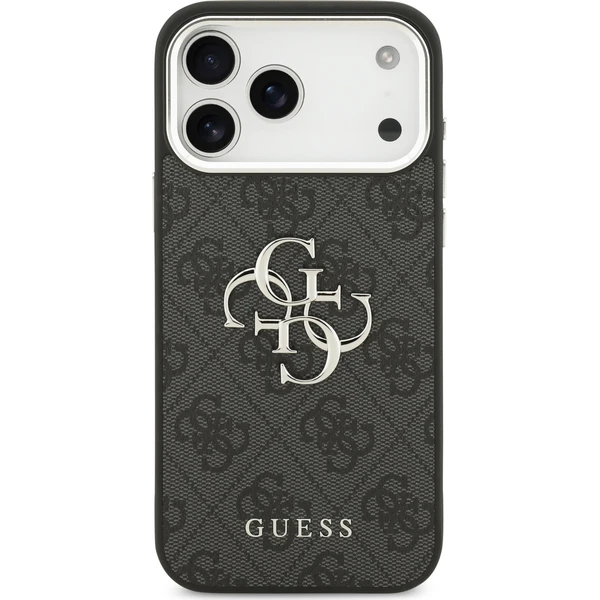 Guess PU 4G Metal Logo kryt iPhone 17 Pro Max strieborný/čierny - Puzdra - Obrázok 454a6873c8b64e0cbf440df4030c3517