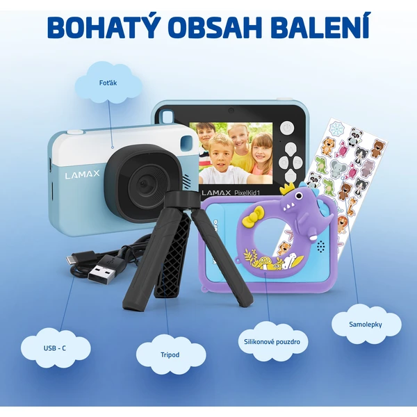LAMAX PixelKid1 detský fotoaparát modrý - Fotoaparáty - Obrázok 454e6295a4ce43a19eebec5898e06323