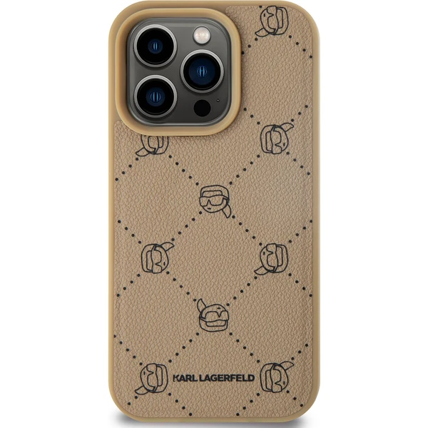 Karl Lagerfeld PU Karl Heads Pattern Magsafe zadný kryt pre iPhone 15 Pre béžový - Puzdra - Obrázok 456ece9b442e4f3a9e709fe1f0334163