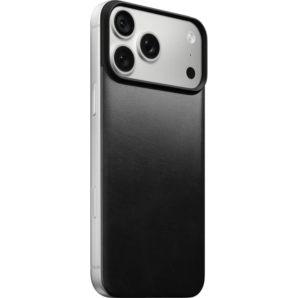 Nomad Magnetic Leather Back (Horween) MagSafe kožený kryt iPhone 17 Pro Max/18 Pro Max Black - Puzdra - Hlavný obrázok