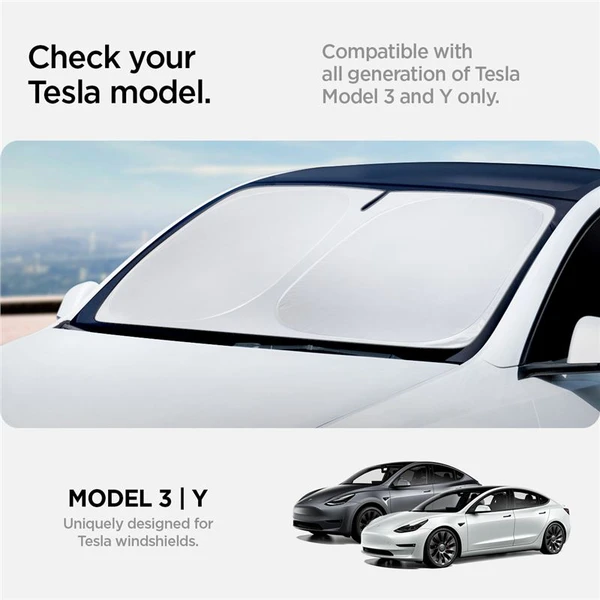 Spigen CryoShade Front Windshield Sunshade slnečná clona Tesla Model Y/3 - Ochranné fólie a sklo - Obrázok 458fc3951d7a4811b99a4e0151fa7be0