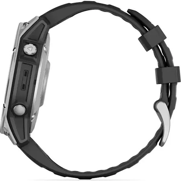 Garmin Fenix ??E 47 mm nerezová oceľ/čierny silikónový remienok - Inteligentné hodinky - Obrázok 45M7000P01