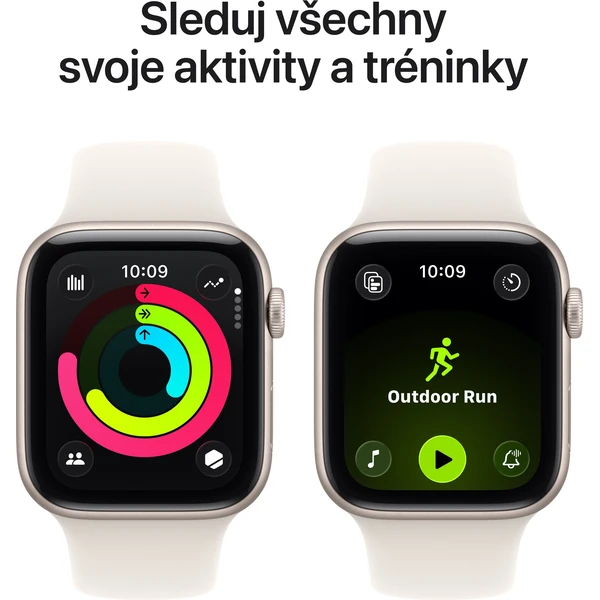 Apple Watch SE 3 (2025) 40mm Hviezdne biely hliník s hviezdne bielym športovým remienkom S/M - Inteligentné hodinky - Obrázok 45PH000K01