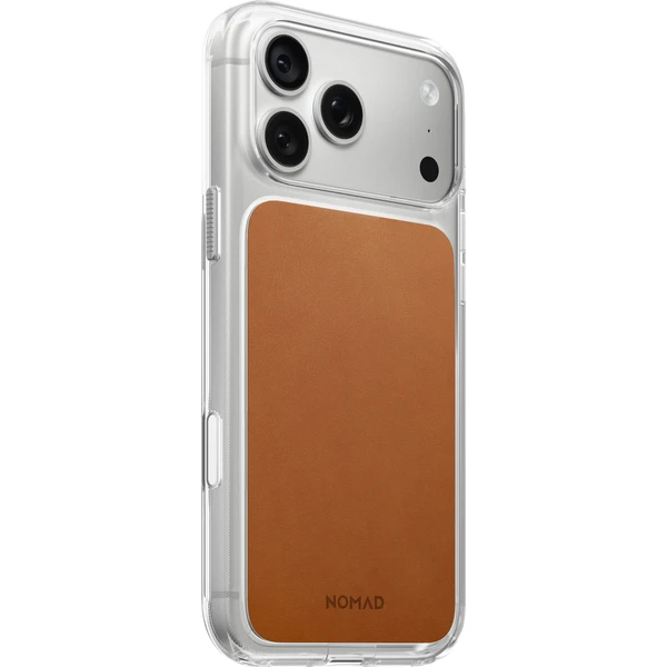 Nomad Clear Leather (Horween) MagSafe kryt iPhone 17 Pro Max/18 Pro Max Saddle - Puzdra - Hlavný obrázok
