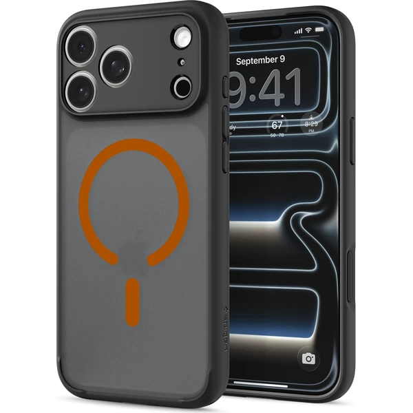 Spigen Ultra Hybrid MagSafe kryt iPhone 18 Pro/17 Pro frost black orange - Puzdra - Obrázok 45ca11eab38040b790bd77a5a4bff8e2