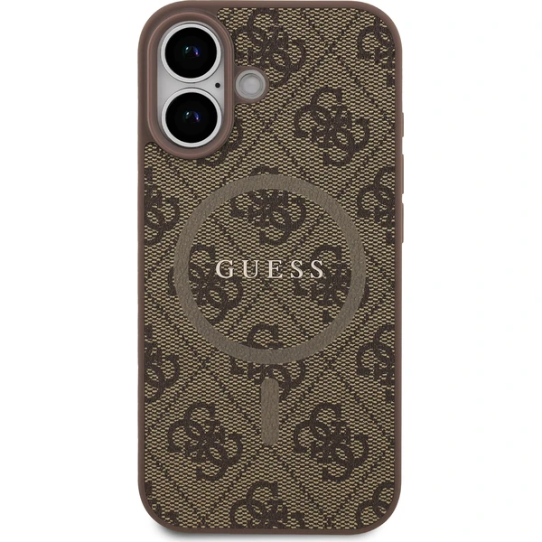Guess PU Leather 4G Colored Ring MagSafe Zadný Kryt pre iPhone 17 hnedý - Puzdra - Obrázok 45d8f9f5dc334147a4473ba528ed60ed