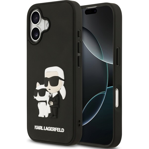E-shop Karl Lagerfeld 3D Rubber Karl and Choupette kryt iPhone 17 čierny