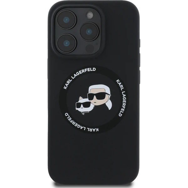 Karl Lagerfeld Liquid Silicone K&CH Heads MagSafe kryt iPhone 16 Pro Max čierny - Puzdra - Obrázok 45f0660c8b654ef18fb3e05e20a6be5f