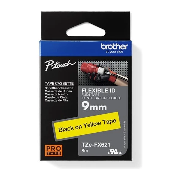 Brother TZEFX621 flexibilná páska čierna na žltom 9 mm - Pásky pre štítkovače - Hlavný obrázok