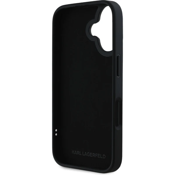 Karl Lagerfeld 3D Rubber Glitter Logo kryt iPhone 16 čierny - Puzdra - Obrázok 460a84f5bc054831bffa7d0a5a27d7ed