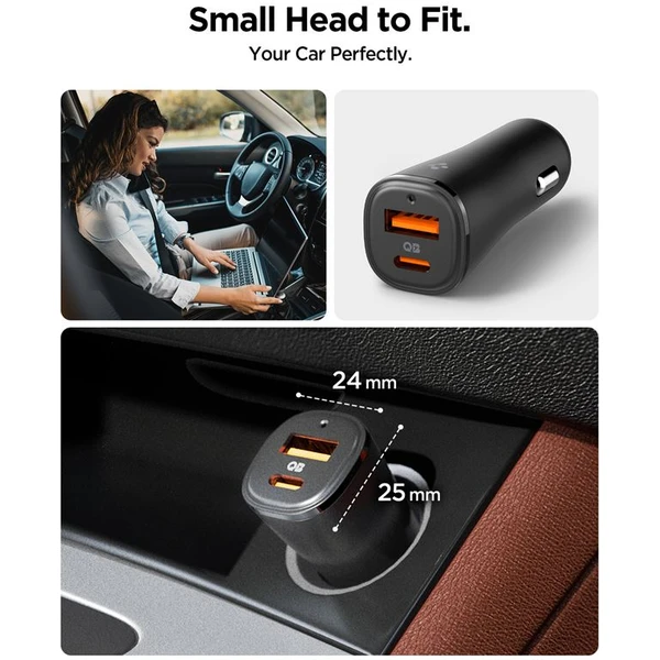 Spigen ArcStation Essential 48W nabíjačka do auta čierna - Nabíjačky - Obrázok 462409bb192045dfbe60392174e9e0f9