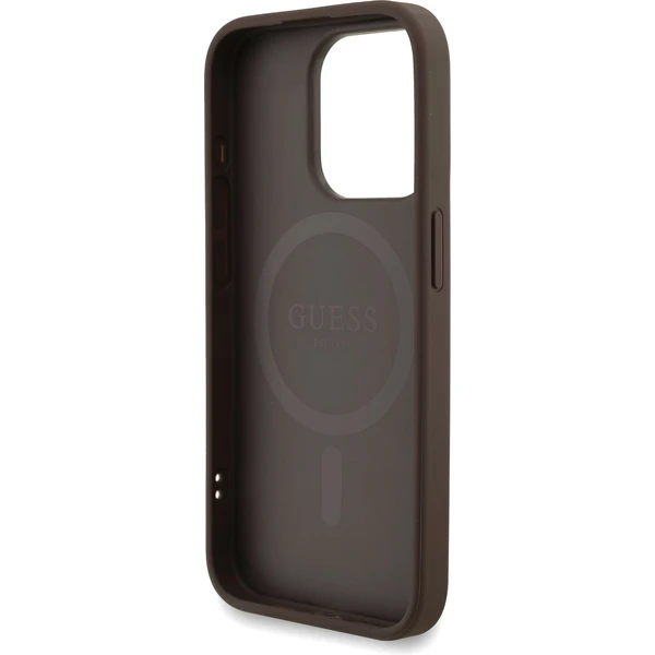 Guess PU Leather 4G Colored Ring Strap MagSafe kryt iPhone 15 Pro Max hnedý - Puzdra - Obrázok 46257af4b2cc4c1aaeb5dccaa7dfe330