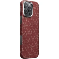 Pitaka Tactile Woven Case kryt iPhone 16 Pre PTK Red/Gold - Puzdra