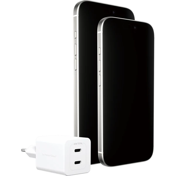 PanzerGlass® empower nabíjačka Turbo GaN (45 W) 2x USB-C, biela - Nabíjačky - Obrázok 463J000K01
