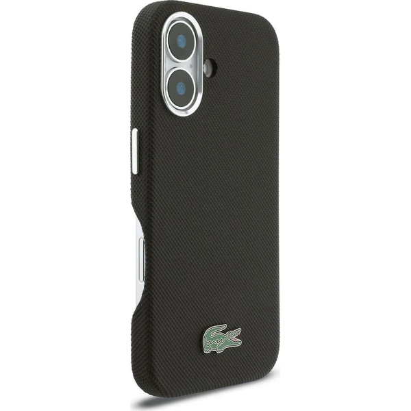 Lacoste PVC Iconic Petit Pique Kovové logo MagSafe kryt iPhone 16 čierny - Puzdra - Obrázok 463b0526e7bb430ba2e283cefa10e918