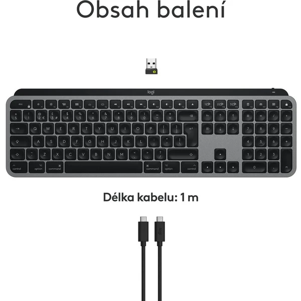 Logitech MX Keys S for Mac CZ/SK bezdrôtová klávesnica vesmírne šedá - Klávesnice - Obrázok 4645000J01