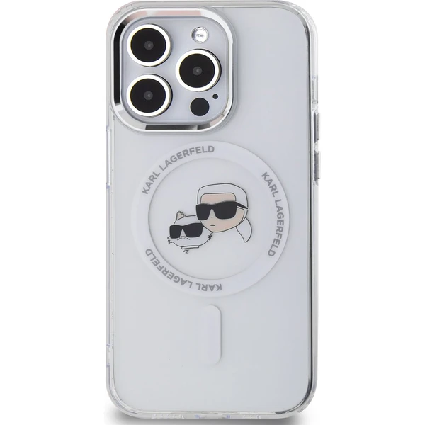 Karl Lagerfeld IML K&CH Heads Metal Frame MagSafe kryt iPhone 15 Pro číry - Puzdra - Obrázok 465d8ce468454d61ae38e492c4e10afd