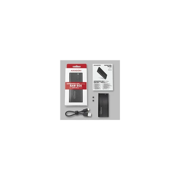 AXAGON EEM2-SBC externý box pre M.2 SATA SSD kovový USB-C 3.2 - Externé boxy - Obrázok 4660700301