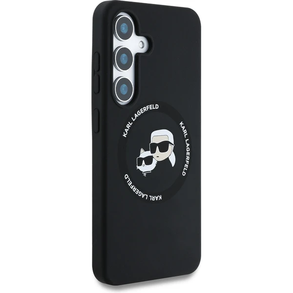 Karl Lagerfeld Liquid Silicone K&CH Heads MagSafe kryt Samsung Galaxy S25 čierny - Puzdra - Obrázok 466ce0b1b3f34a539d14a57ff13ae542