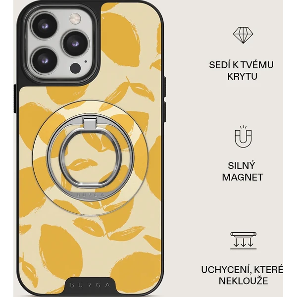 Burga Magnetic Ring držiak Lemon Tart strieborný - Držiaky - Obrázok 46882961b9a94a248c641ee04abd8808