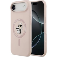 Karl Lagerfeld Liquid Silicone Karl a Choupette MagSafe kryt iPhone Air ružový - Puzdra