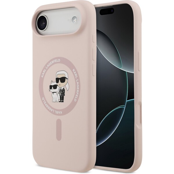 E-shop Karl Lagerfeld Liquid Silicone Karl a Choupette MagSafe kryt iPhone Air ružový