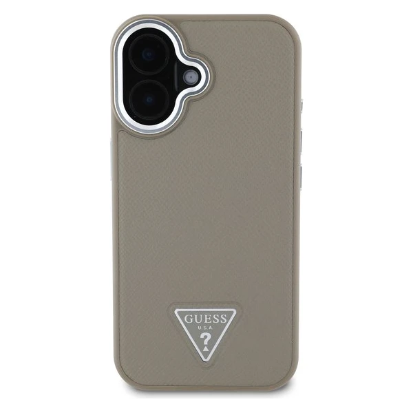 Guess PU Grained Triangle Logo kryt pre iPhone 16 hnedý - Puzdra - Obrázok 46b4e87c7c2f482ea3033ab69f9d2db0