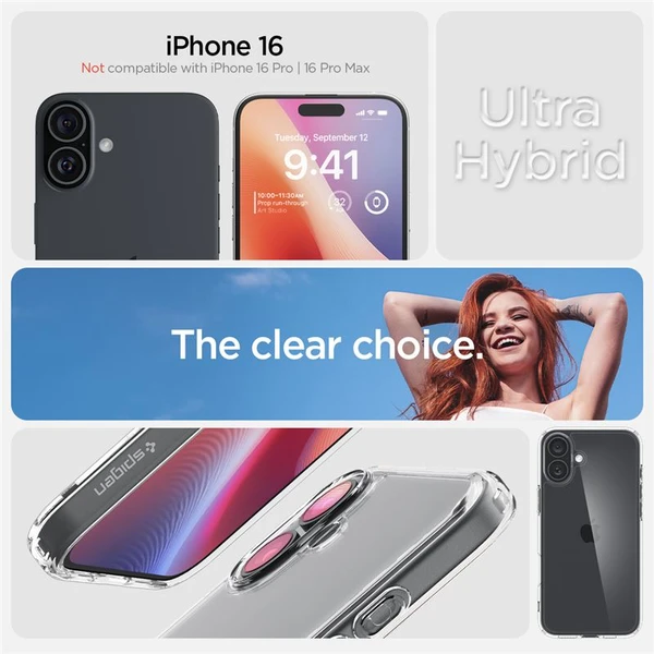 Spigen Crystal Hybrid kryt iPhone 16 crystal clear - Puzdra - Obrázok 46d65f044d8541aa94aeb19213aae821