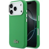 Lacoste PVC Iconic Petit Pique Metal Logo MagSafe kryt iPhone 17 Pro zelený - Puzdra