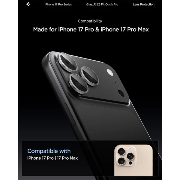 Spigen Glass TR EZ Fit Optik Pro skla iPhone 17-14 Pro/17-14 Pro Max gray (2 ks) - Ochranné fólie a sklo - Obrázok 470ced5fb49f4ad197a5bb3dcffd7eab