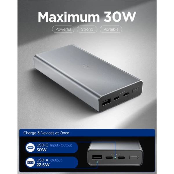 Spigen Essential powerbanka 20000mAh (30W) sivá (EA3020) - Powerbanky - Obrázok 474ae8414565471a8e73422fe36028d1
