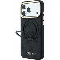 Guess PU 4G Ring Stand MagSafe kryt iPhone 18 Pro čierny - Puzdra