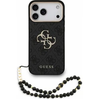 Guess PU 4G Metal Logo Strap kryt iPhone 18 Pro Max čierny - Puzdra
