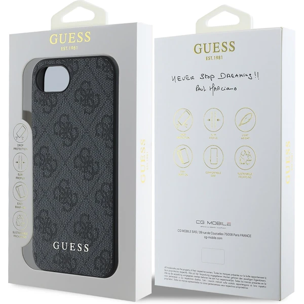 Guess 4G Charm kryt iPhone 17e/16e šedý - Puzdra - Obrázok 47636ebaaa334f71af9005374a3c9907
