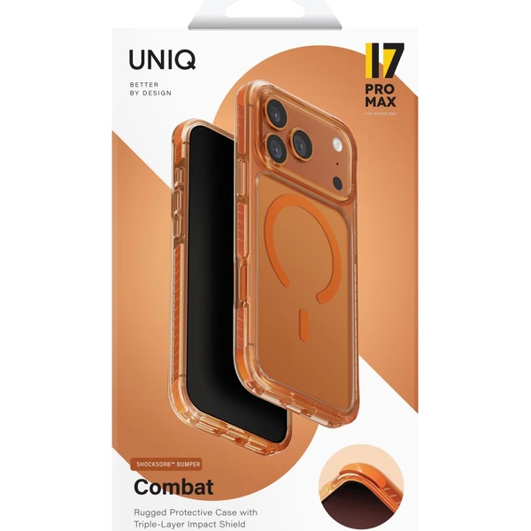 UNIQ Combat MagClick MagSafe kryt iPhone 17 Pro Max Volt Orange - Puzdra - Obrázok 4786714c41444cff985e33cec2adeaf5