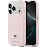 Karl Lagerfeld PU Karl a Choupette Hlavové Kolíky MagSafe kryt iPhone 17 Pro Max ružový - Puzdra
