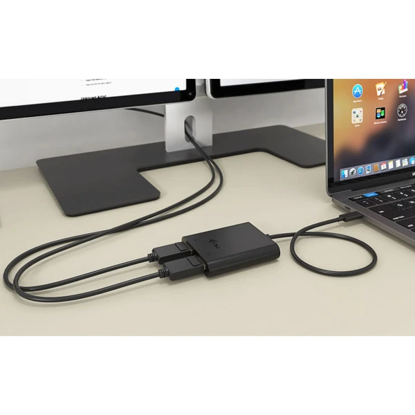 i-tec USB-C/2x DisplayPort redukcia čierna - Káble a redukcie - Obrázok 47AS100501