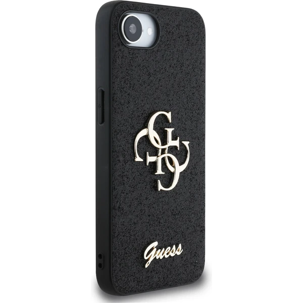Guess PU Fixed Glitter 4G Metal Logo kryt iPhone 17e/16e čierny - Puzdra - Obrázok 47b561e06d9249ac90130af82b2be600