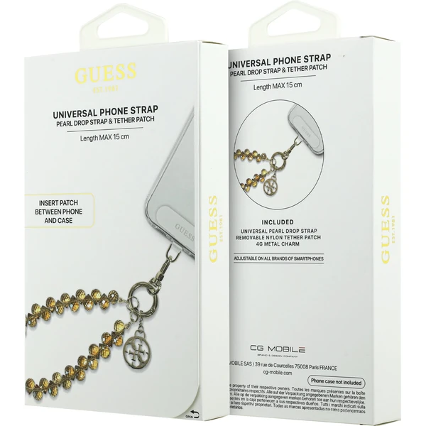 Guess univerzálny popruh na ruku Crystals 4G Charm zlatý - Popruhy a crossbody - Obrázok 47b9203638cf47d0ba145a8c6d873afa
