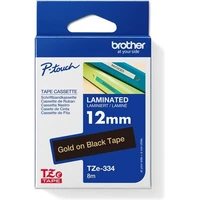 Brother TZe-334 páska zlatá na čiernom 12 mm - Pásky pre štítkovače
