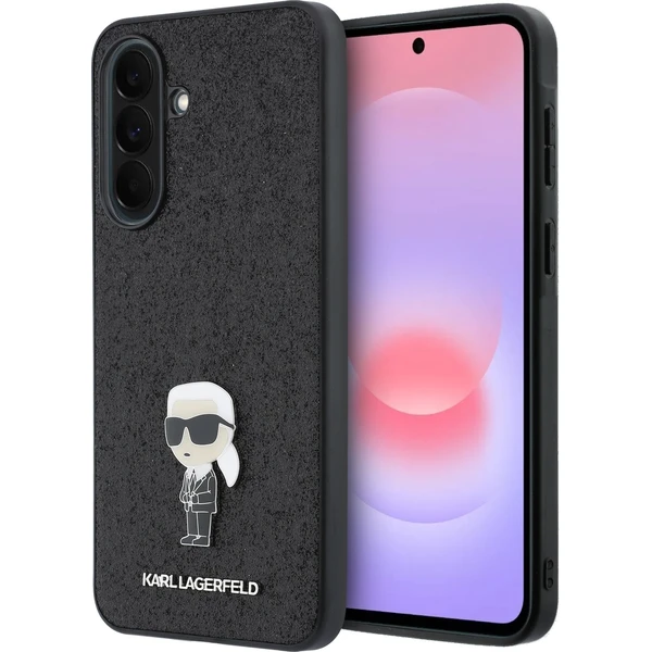 Karl Lagerfeld Fixed Glitter Metal Ikonik kryt Samsung Galaxy A37 čierny - Puzdra - Hlavný obrázok
