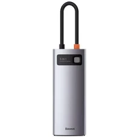 Baseus Metal Gleam 5v1 HUB Type-C (USB-C PD 100W, 3* USB 3.0, HDMI) sivý - USB huby