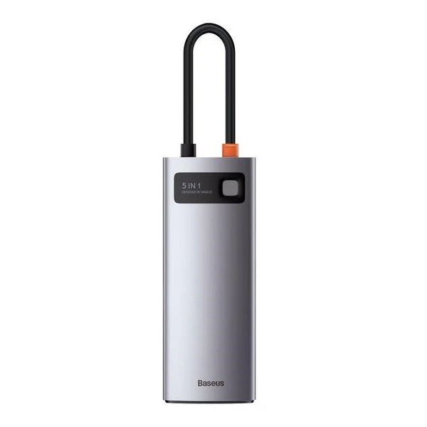 Baseus Metal Gleam 5v1 HUB Type-C (USB-C PD 100W, 3* USB 3.0, HDMI) sivý - USB huby - Hlavný obrázok