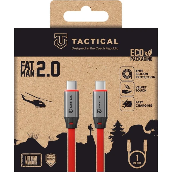 Tactical Fat Man 2.0 kábel USB-C/USB-C 1m červený - Káble a redukcie - Obrázok 485f45ffa58649a0b94d9c1963fde1fa